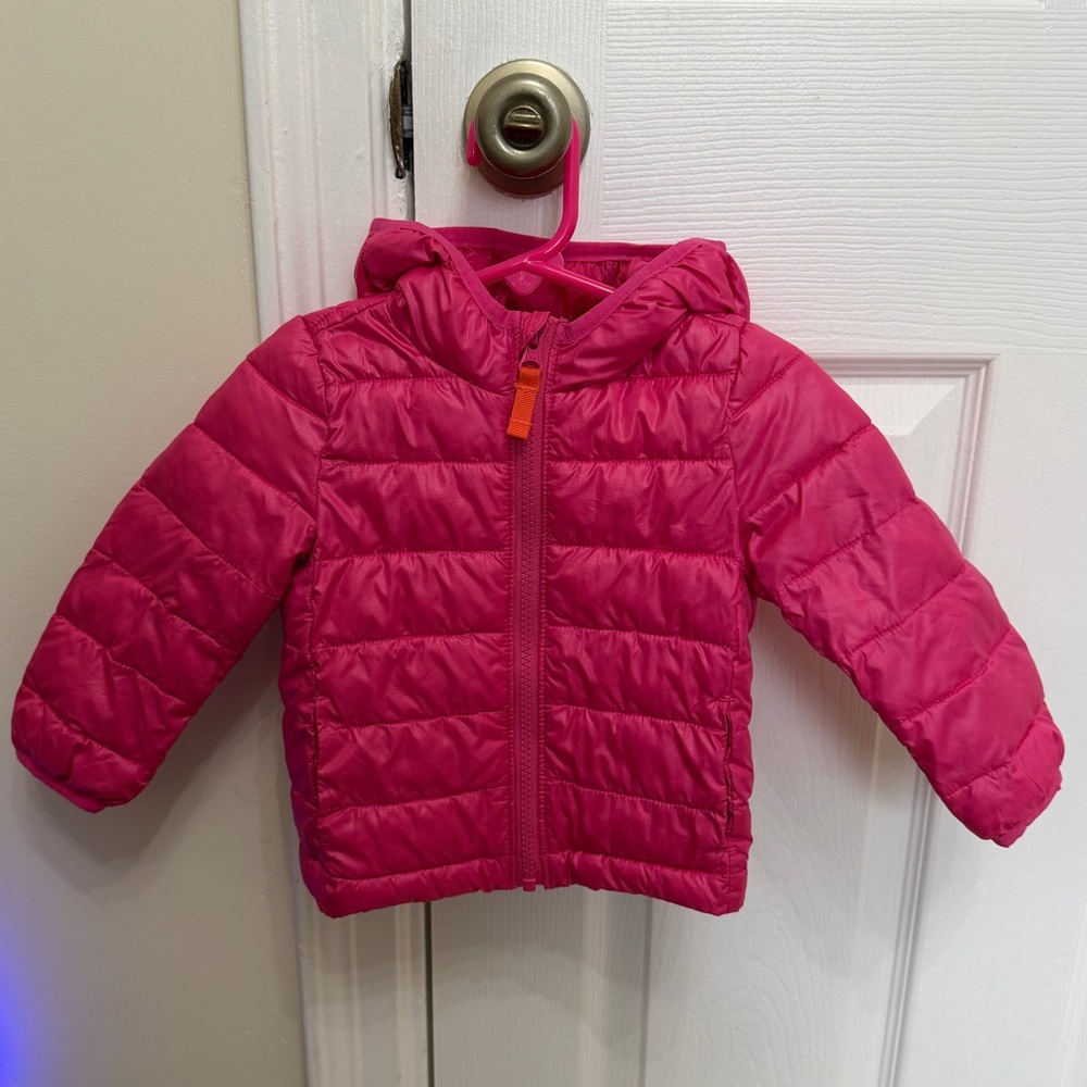 Primary Pink Lightweight Puffer Jacket Fuschia